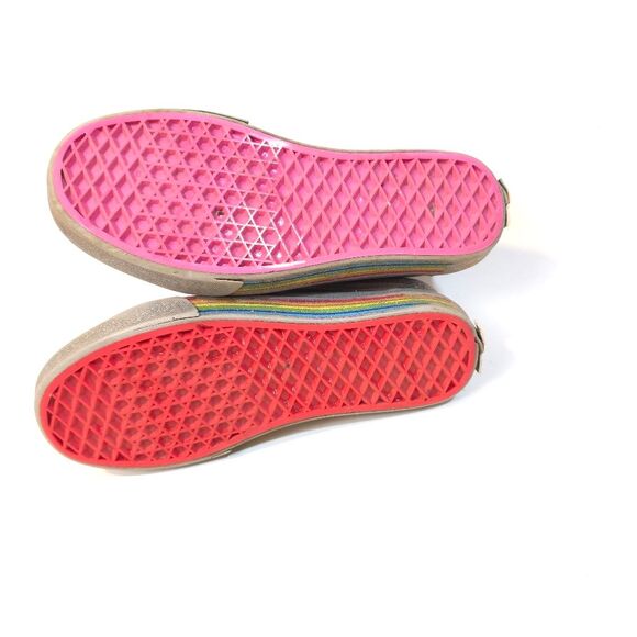 VANS x FLOUR SHOP Sprinkles & Smiles Old Skool V Silver Rainbow Glitter PRIDE Sn - Picture 7 of 12